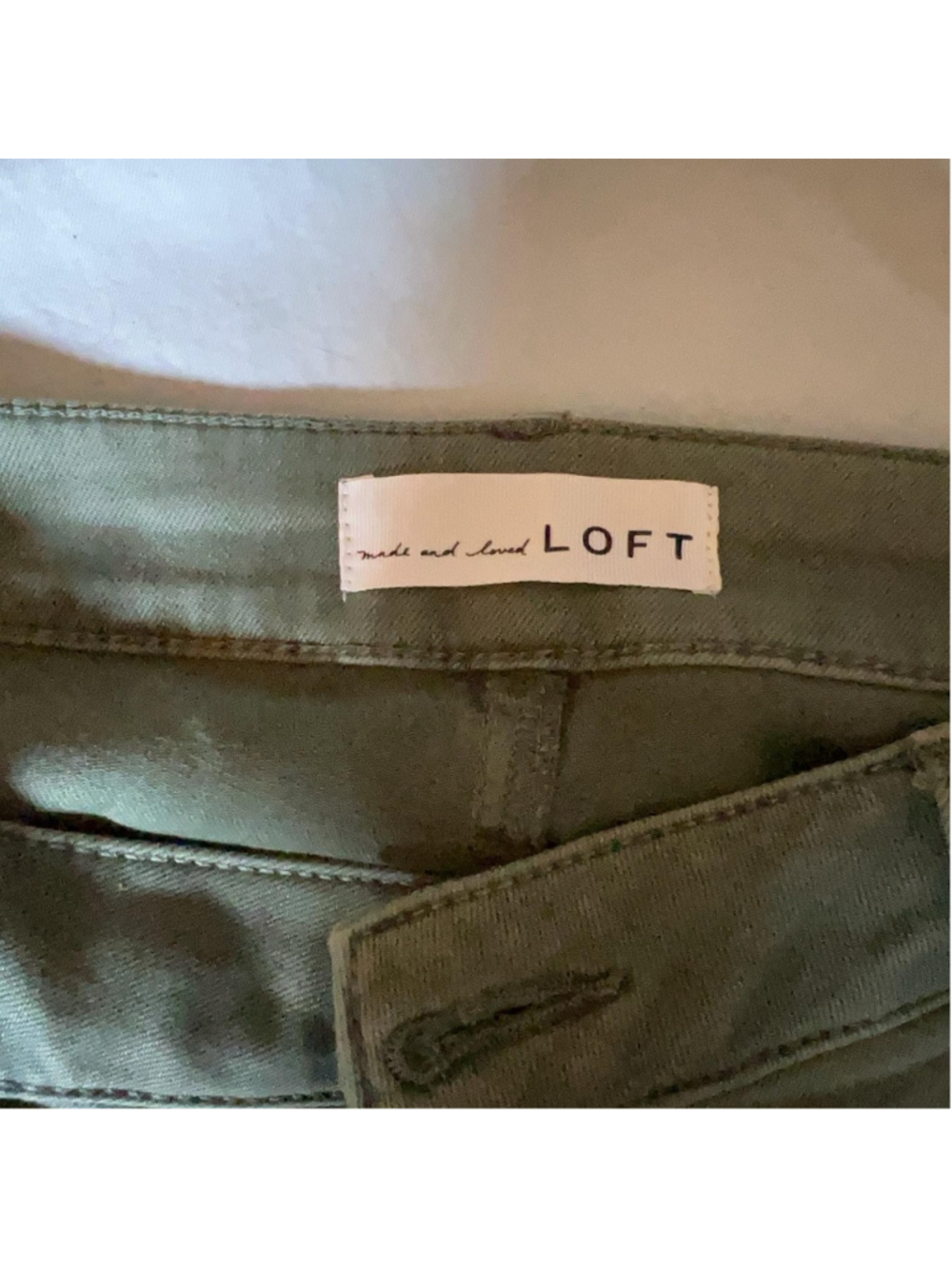 LOFT Straight Jeans Womens 4 Green Denim Slim Fit 5 Pocket Casual 27 Fall - Picture 3 of 4
